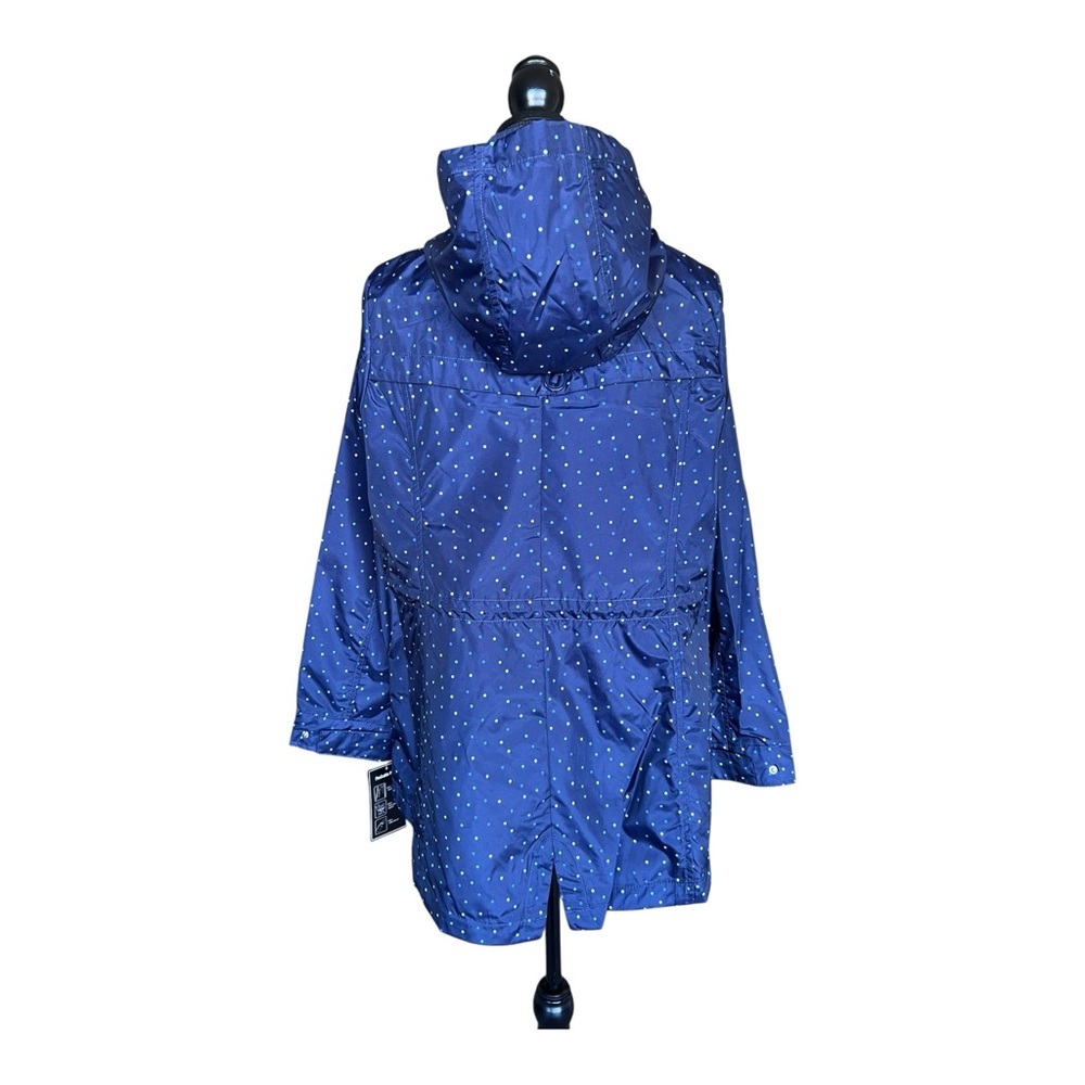 INTL Details Navy Irregular Polka Dot Packable Parka Jacket Size M - Picture 9 of 9